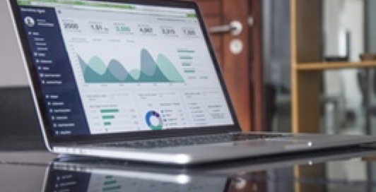 Laptop with charts